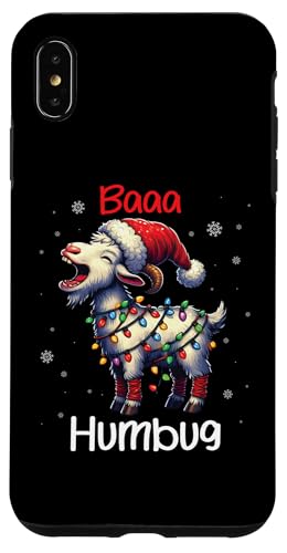 Hülle für iPhone XS Max Baaa Humbug Weihnachtsmannmütze mit Ziegenmotiv, lustige Weihnachtsbeleuchtung von Baaa Humbug Goat Lovers Xmas Party