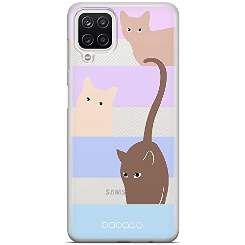Babaco ERT Group Handyhülle für Samsung A12 / M12 / F12 Original und offiziell Lizenziertes Muster Cats 014 optimal an die Form des Handy angepasst, teilweise transparent von Babaco
