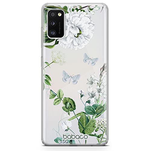 Babaco ERT Group Handyhülle für Samsung A41 Original und offiziell Lizenziertes Muster Flowers 030 optimal an die Form des Handy angepasst, teilweise transparent von Babaco