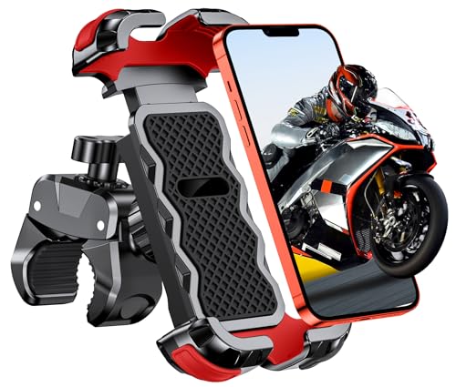 Babacom Handyhalterung Fahrrad Lenker, [1s-Sperre] [Sicherer Schutz] Handyhalterung Motorrad, Anti Shake Stoßdämpfender Smartphone Halterung GPS Navigationsgeräte Kompatibel mit iPhone 15 (4,7”–6,8”) von Babacom