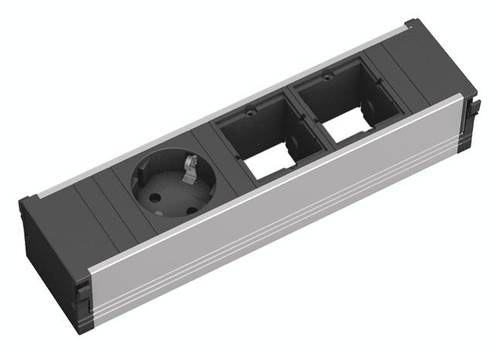 Bachmann 912.002 Steckdosenleiste ohne Schalter Aluminium, Schwarz Schutzkontakt von Bachmann