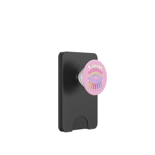 Erster Schultag, 1. Klasse Mädchen Buntstifte, Schule Erste PopSockets PopWallet für MagSafe von Back To School Gifts for Girls by Fluffy Prints