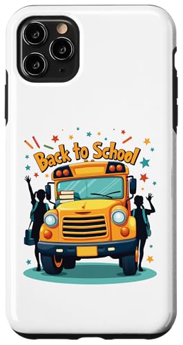 Hülle für iPhone 11 Pro Max Niedliche Grafik Back To School Bus Happy First Day Of School von Back To School