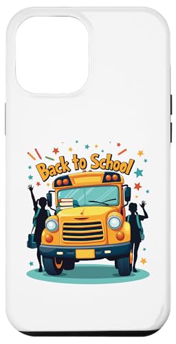 Hülle für iPhone 13 Pro Max Niedliche Grafik Back To School Bus Happy First Day Of School von Back To School