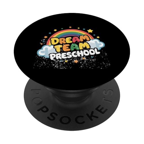 Vorschule Dream Team Retro Rainbow Back To School Teacher PopSockets mit austauschbarem PopGrip von Back To School