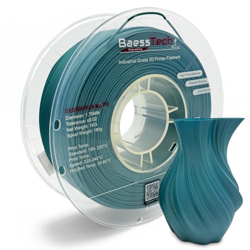 BaessTech DESIGN MATTE PLA Filament 1.75mm für 3D-Drucker mit 0,02mm Maßgenauigkeit - 1kg PLA filament matt, deutsche Marke & Umweltfreundlich - 3D-Druck Filamente PLA 1kg Spule (Seegras Grün) von BaessTech