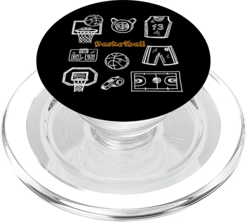 Cool Basketball Elements Icons Illustration Graphic Designs PopSockets PopGrip für MagSafe von Bahaa's Tee