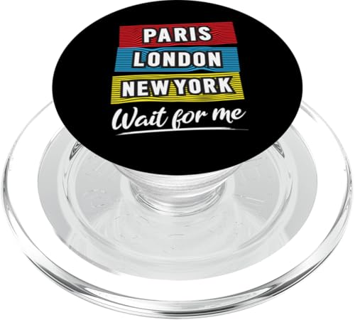 Cool Paris London New York Wait For Me Kurzarm-Grafik PopSockets PopGrip für MagSafe von Bahaa's Tee