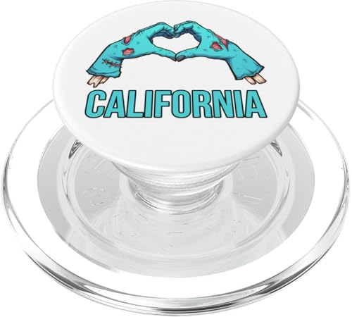 Cool Zombie Hand Shaping Heart & Love to California USA PopSockets PopGrip für MagSafe von Bahaa's Tee