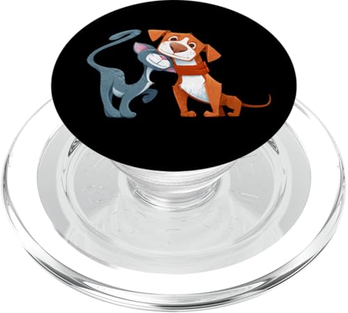 Coole Hunde- und Katzen-T-Shirts, Motiv: Katze und Hund PopSockets PopGrip für MagSafe von Bahaa's Tee