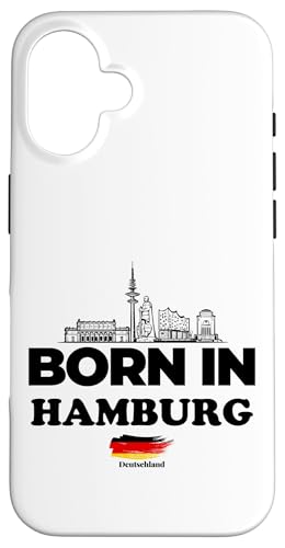 Hülle für iPhone 16 I Love Hamburg, Born in Hamburg Germany, Hamburg Skyline von Bahaa's Tee