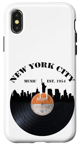 Hülle für iPhone X/XS New York City Vintage Phonograph Vinyl Record Music Old Disc von Bahaa's Tee