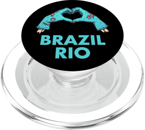 I Love Brazil, Zombie Hand Shaping Heart & Love to Brazil PopSockets PopGrip für MagSafe von Bahaa's Tee