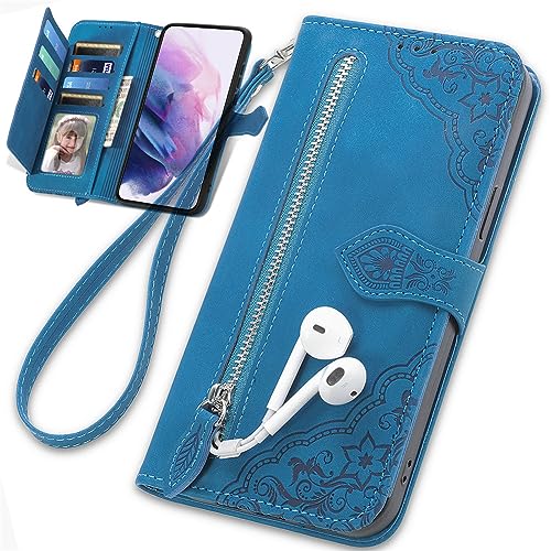 Baifu Handyhülle für Realme 13 Pro 5G Hülle Reißverschluss Tasche, PU Leder Hülle Brieftasche Handytasche Cover Kompatibel für Realme 13 Pro 5G-004 von Baifu