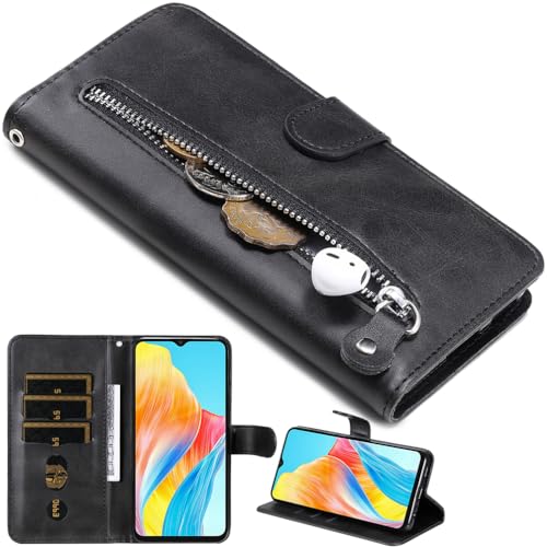 Baifu Handyhülle für Samsung Galaxy A16 4G/5G Reißverschluss Tasche, Hülle Brieftasche Handytasche Cover für Samsung Galaxy A16 4G/5G Geldbörse Case mit Handschlaufe Wallet-05 von Baifu