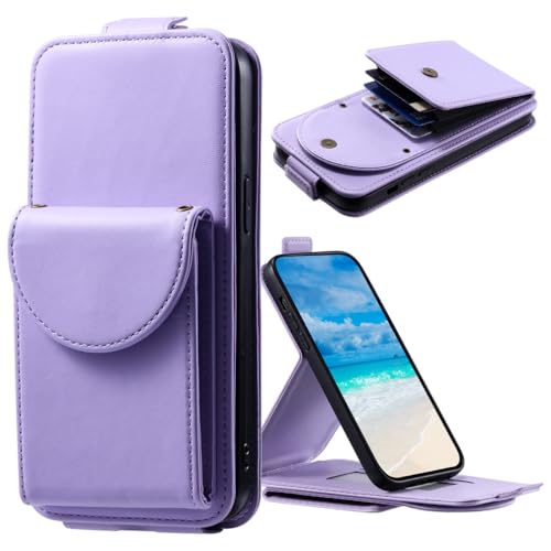 Baifu Leder Hüllen für iPhone 6P/7P/8P, mit Kartenhaltern, Brieftaschenhülle für iPhone 6P/7P/8P-Lila von Baifu