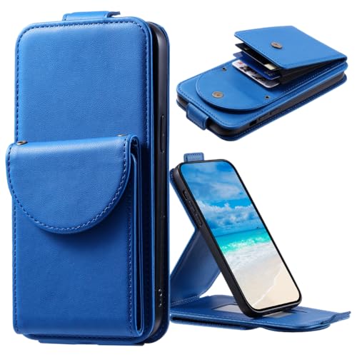 Baifu Leder Hüllen für iPhone 9, mit Kartenhaltern, Brieftaschenhülle für iPhone 9-Blau von Baifu