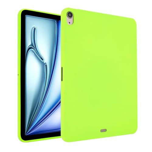 Kompatibel mit iPad Air 27,9 cm (11 Zoll) Hülle 2024 M2 (Air 6. Generation), flexible TPU-Schutzhülle, dünn, dünn, leicht, stoßfest, Rückseitenschutz (fluoreszierendes Grün) von BailiTao