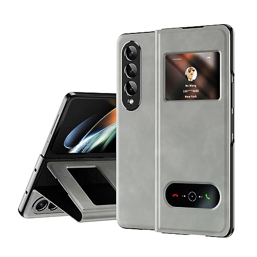 Leder-Schutzhülle für Samsung Galaxy Z Fold 3, mit Magnetverschluss, Ständer, Klappabdeckung, Scharnierschutz, schmale Passform, sturz- und kratzfest, für Samsung Galaxy Z Fold 3, Weiß von BailiTao