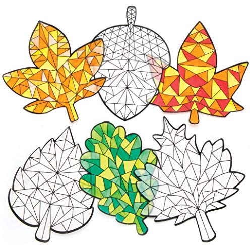 Baker Ross AR646 Herbstfarbe in Fensterdekorationen, Fensterbilder für Kinder, Sonnenfänger, Buntglas-Effekt, für Kinder zum Basteln und Präsentieren, 12 Stück Baker Ross AR646 Herbstfarbe in Fensterdekorationen, Fensterbilder für Kinder, Sonnenfänger, Buntglas-Effekt, für Kinder zum Basteln und Präsentieren, 12 Stück von Baker Ross