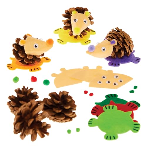 Baker Ross FX169 Igel Zapfenbastelsets - Packung mit 6, Herbstdekorationen für Kinder von Baker Ross