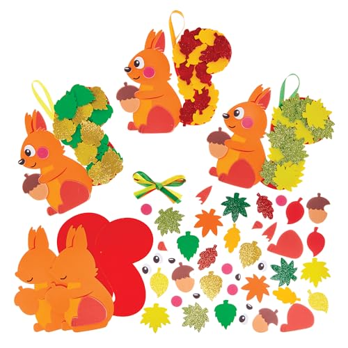 Baker Ross FX577 Laubige Eichhörnchen-Mix&Match-Dekorationssets - Packung mit 5, Herbstdekorationen für Kinder Baker Ross FX577 Laubige Eichhörnchen-Mix&Match-Dekorationssets - Packung mit 5, Herbstdekorationen für Kinder von Baker Ross
