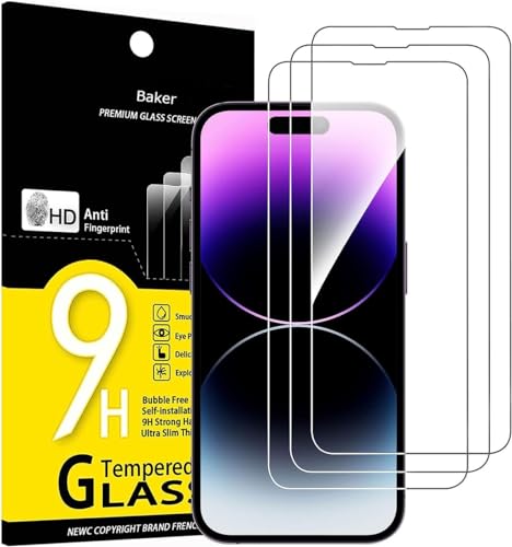 Baker 3 Stück, Panzerglas für iPhone 15, Frei von Kratzern Schutzglas, 9H Härte, HD Displayschutzfolie Schutz Glas, 0.33mm Ultra-klar von Baker