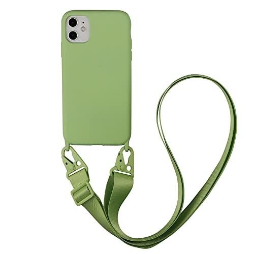 Bakicey Handykette Hülle für iPhone 12 Pro/12, Necklace Handyhülle Liquid Silikon Cover mit Kordel Schultergurt zum Umhängen Schutzhülle mit Stylische Band Case für iPhone 12 Pro/12, Cyan von Bakicey