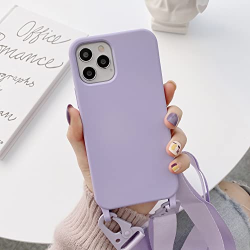 Bakicey Handykette kompatibel mit iPhone 11 Pro Max, Smartphone Necklace Hülle mit Band Handyhülle für zum Umhängen - Handykette Schutzhülle mit Kordel Case Cover für iPhone 11 Pro Max, Hellviolett von Bakicey