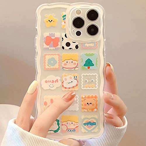 Bakicey Hülle Für iPhone 12 Handyhülle Blumen Mode Schutzhülle Wellen Handyhülle Erdbeere Bumper Cover Kratzfeste Stoßfest Weich Silikon Case für iPhone 12, Doodle-Quadrate von Bakicey