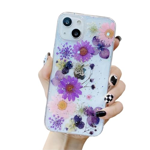 Bakicey Kompatibel mit iPhone 12 Pro Max Hülle,Durchsichtig Ewige wahre Blume Trockenblumen Schön TPU Schutzhülle Süß Mädchen Kratzfest Case Cover für iPhone 12 Pro Max,Stiefmütterchen von Bakicey