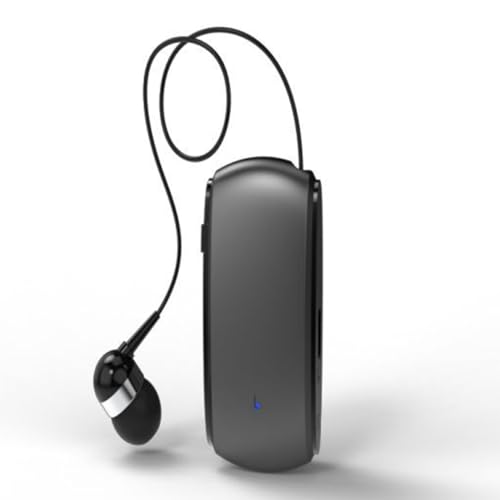 Bamberg K68 Bluetooth-Headset, Lavalier, Einziehbare Steckkarte, Einzelner KopfhöRer, Multifunktionales Clip-Headset, MP3-Player, Schwarz von Bamberg