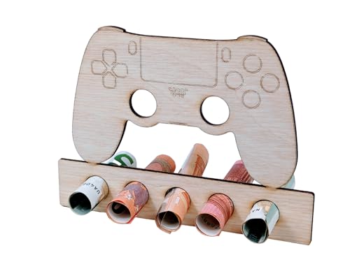 Geldgeschenk Verpackung - originelles Holz Geldgeschenk - Geschenkidee für Männer und Frauen zum Geburtstag (Game Controller) von Bamboorilla