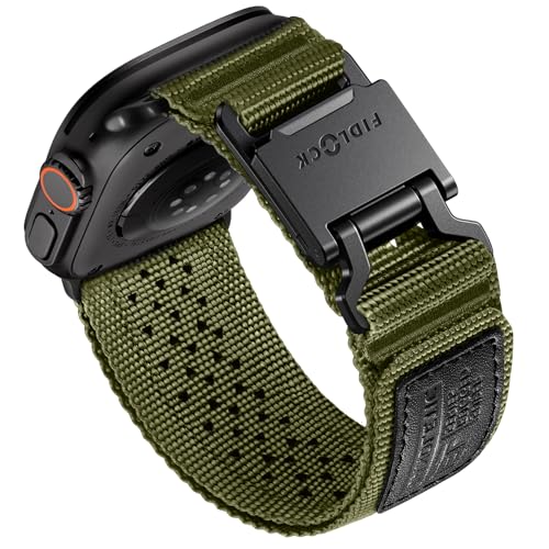 Bandletic Kompatibel mit Apple Watch Ultra 2 Armband 49mm - mit FIDLOCK Magnetschnalle, Nylon Weiches Sportarmband für iWatch Series 10 46mm 9 8 7 45mm SE 6 5 4 44mm für Herren Damen, Armeegrün von Bandletic