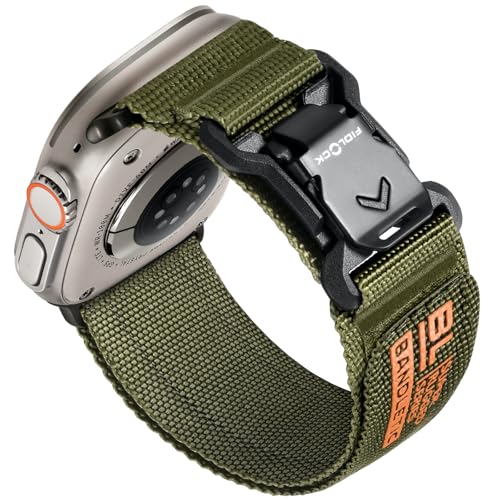 Bandletic Kompatibel mit Apple Watch Ultra Armband - 49mm 45mm 46mm 44mm 42mm Armband, R-Nylon Atmungsaktives Sportband mit Magnetverschluss für iWatch Ultra 2/Ultra SE Serie 10 9 8 7 6 5 4 3 2 1 von Bandletic