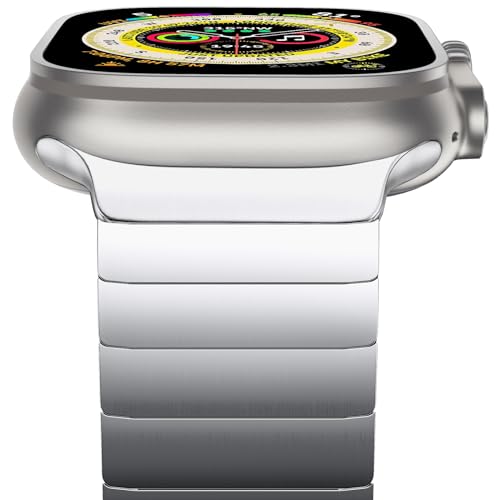 Bandsie Metallarmband Kompatibel mit Apple Watch Armband 45mm 44mm 49mm 42mm, Edelstahl Einstellbar Ersatzarmband für Apple Watch Ultra/Ultra 2/SE/SE 2/Series 9 8 7 6 5 4 3 2 1, Silber von Bandsie