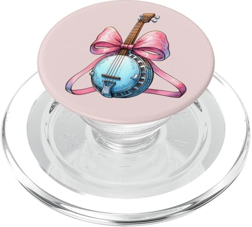 Banjo mit Schleife, für Mütter, Banjoisten, zum Muttertag, Rosa PopSockets PopGrip für MagSafe von Banjo Banjoist Coquette Aesthetic Girl Women Gifts