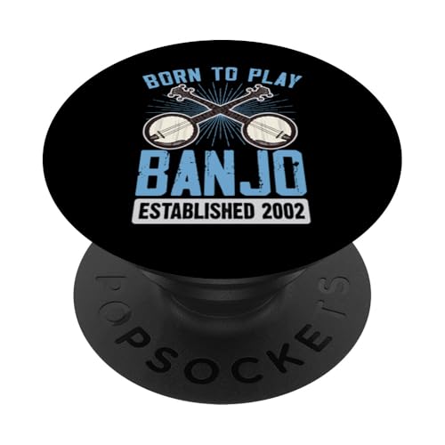 Born To Play Banjo wurde 2002 gegründet, Geburtstag mit Banjo-Thema PopSockets mit austauschbarem PopGrip von Banjo Birthday Party Supplies for Banjo Players