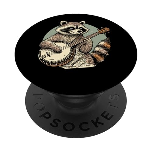 Banjo Waschbär Fingerpicking - Saiteninstrument Banjo PopSockets Klebender PopGrip von Banjo Geschenke & Ideen