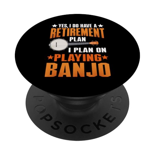 Ruhestandsplan Banjo Musik spielen Liebhaber Experte Musiker PopSockets Klebender PopGrip von Banjo Player Expert Musician Music Lover Graphic