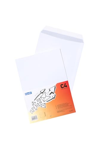 Bantex Briefumschläge DIN C4 (32,4 x 22,9 cm) / Umschläge mit Abziehstreifen, 50 Stück in Folienpackung (Weiß) von Bantex