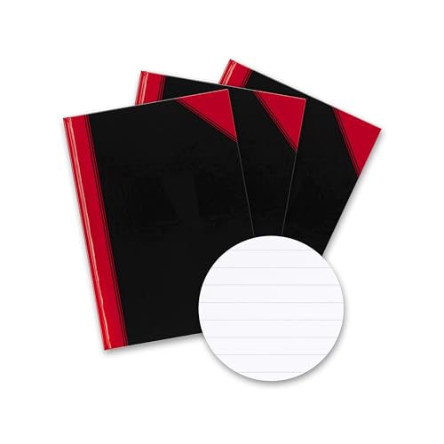Bantex Notizbuch A5 liniert, 192 Seiten, 70 g/m², Hardcover, schwarz, 3 Stück von Bantex