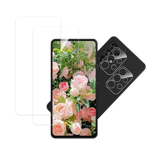 Banuyaw für Samsung Galaxy A53 Panzerglas Samsung A53 5G Schutzfolie Galaxy A53 Panzerfolie Kameraschutz, 9H Härte Bruchsichere Schutzglas Samsung A53 Folie HD Klar Glass Displayschutz, 2+2 Stück von Banuyaw