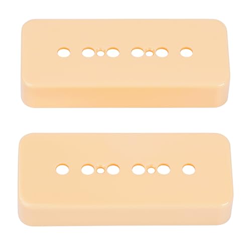 Banworks Kunststoff-P90-Tonabnehmerabdeckungen für E-Gitarre P-90 Soapbar-Tonabnehmerabdeckungen 50 mm / 52 mm Hals-/Steg-Tonabnehmerabdeckungen für Epiphone Les Paul LP 2 Stück JT/SYQG-07 Creme von Banworks