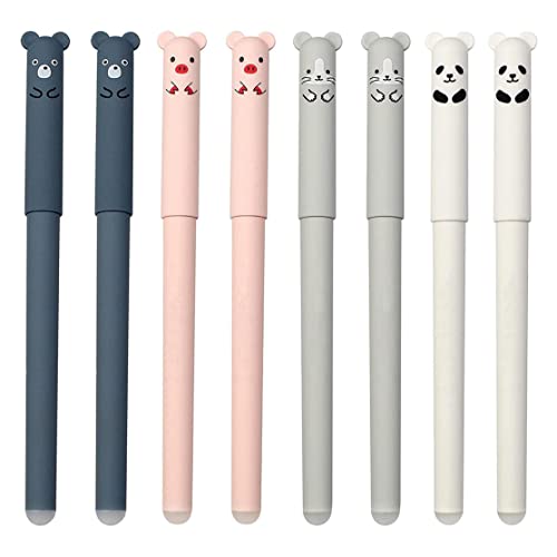 Löschbare Stifte Gel Stift Set Rollerball löschbare Nachfüllungen niedliche Cartoon Tierstifte Schülern Geschenk 0,35 mm von Banziaju