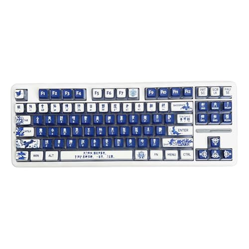 BaoFufc 116Keys Chinesische Kultur PBT Blau und Weiß Porzellan Thema Tastenkappe ASA-Profil DYE-SUB Tastenkappe für mechanische Tastaturen PBT Farbsublimation Tastenkappe von BaoFufc