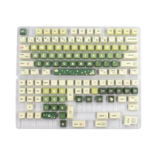 PBT-Tastatur mit 133 Tasten, mechanische XDA-Tastatur mit hellgrüner Themen-Sublimation, ForMX-Schalter, personalisierbar, Kaffeefarben von BaoFufc