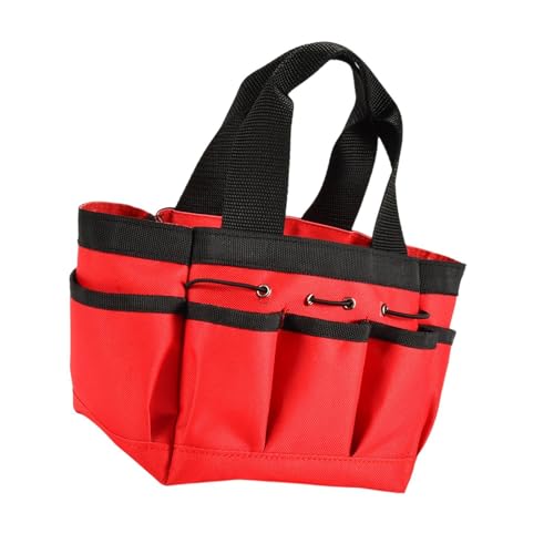 Baoblaze Aufbewahrungstasche für Gartengeräte, Gartentasche, mehrere Außentaschen, verdickte, robuste, tragbare Handtasche, Werkzeugtasche für Heimwerker, Red S von Baoblaze