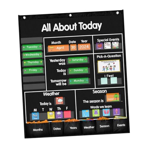 Baoblaze Wandbehang Klassenzimmer Tägliche Aktivitäten Diagramm Center, Alles über Heute mit 190 Karten von Baoblaze