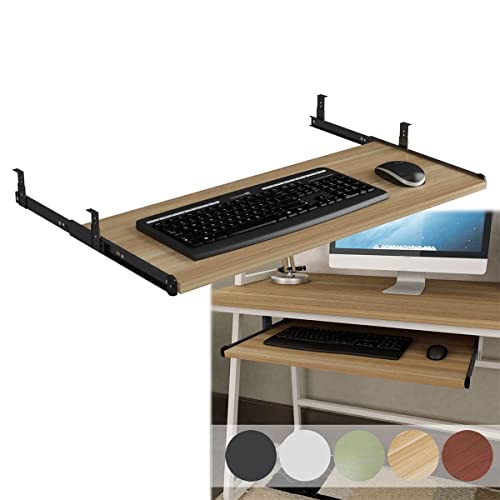 Schreibtischverlängerung, aus Holz, verschiebbare Tastaturablage, Organizer, Arbeitstisch, ergonomisches Design, Ablage unter dem Schreibtisch, 5 Optionen von Baodiale